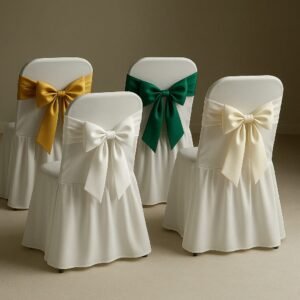 Kit de 100 Moños Decorativos para Sillas – 2.60 m x 16 cm