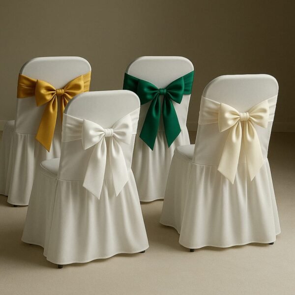 Kit de 100 Moños Decorativos para Sillas – 2.60 m x 16 cm